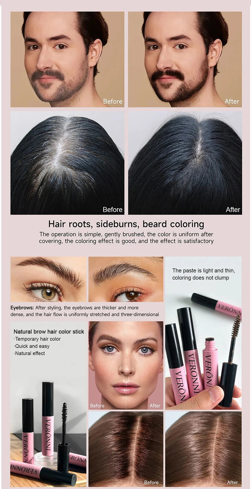 Hair Root Touch-Up Sticks Disposable Eyelash Type Hair Dye Stick