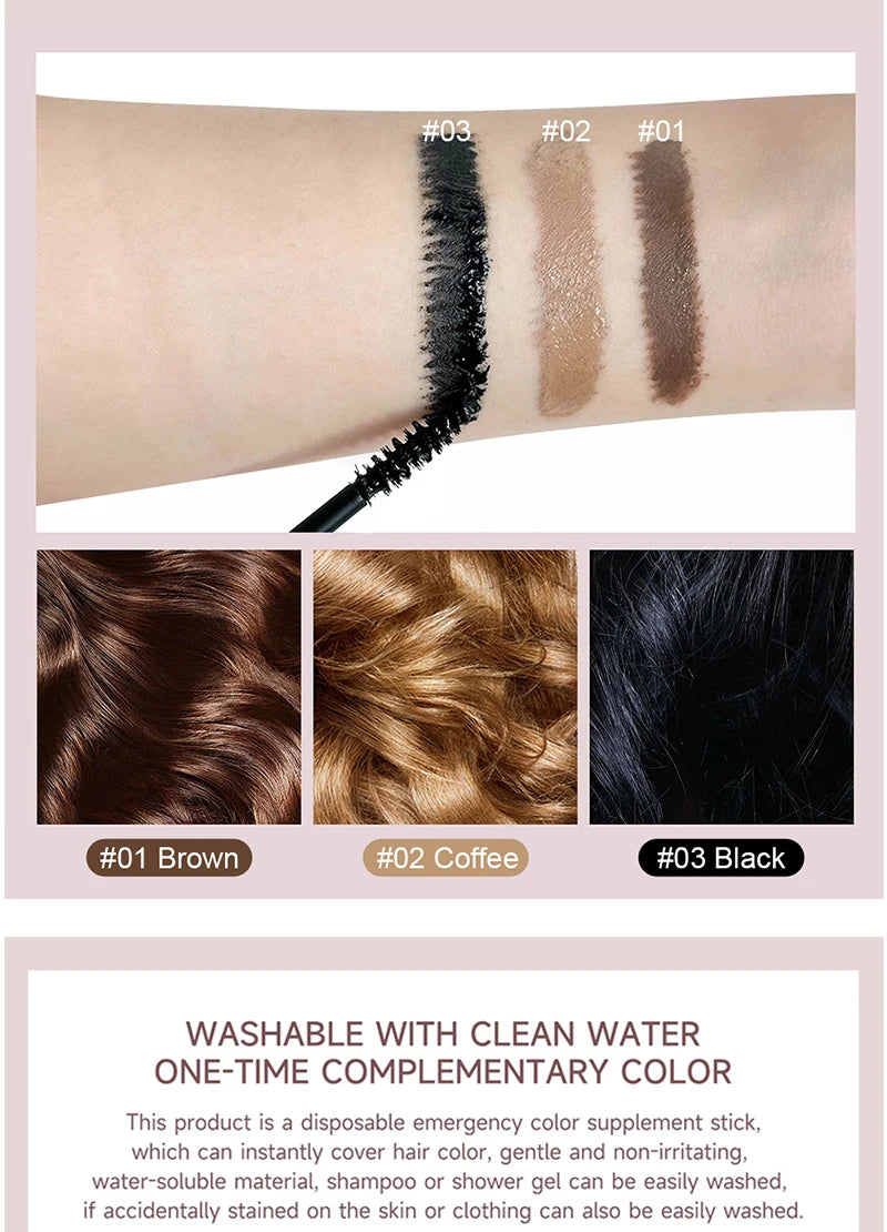 Hair Root Touch-Up Sticks Disposable Eyelash Type Hair Dye Stick